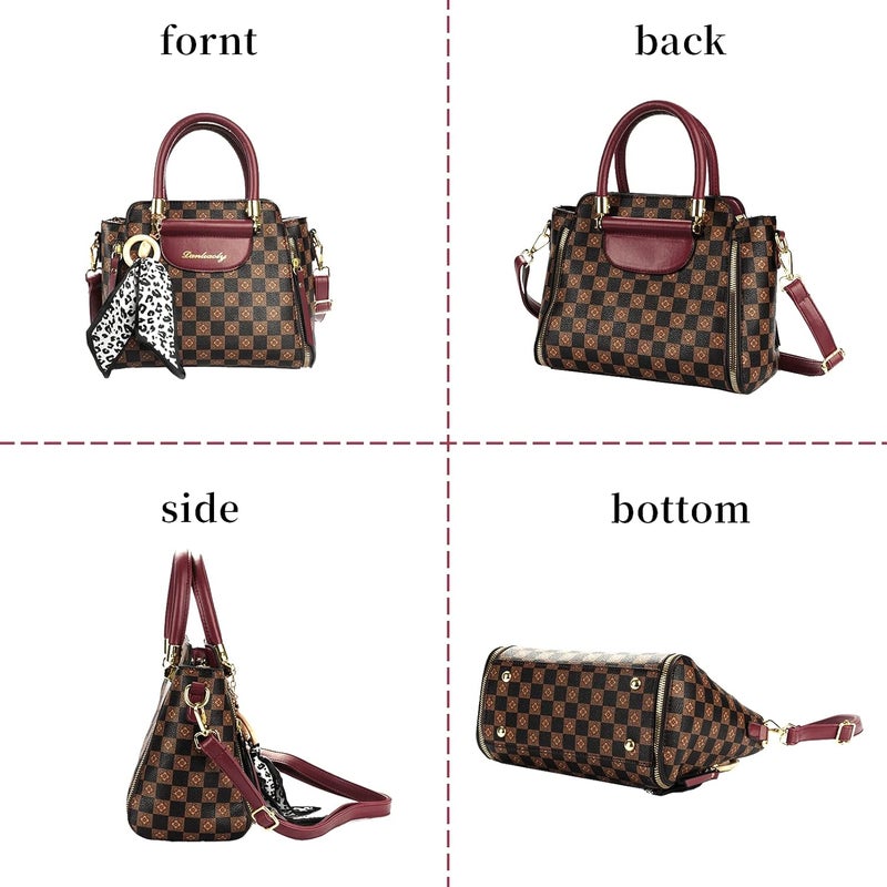 Phevos Women Handbags and Purse Tote Bags Ladies Satchel Shoulder Bag Retro Top Handle Hobo Purse - Image 3
